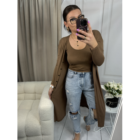 Set Kardigan + top brązowy Madewell